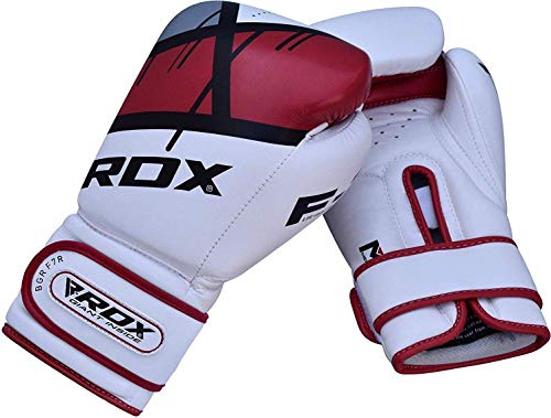 RDX Guantes de Boxeo para Entrenamiento y Muay Thai | Maya Hide Cuero Mitones para Kick Boxing, Sparring | Boxing Gloves para Combate Training, Saco Boxeo