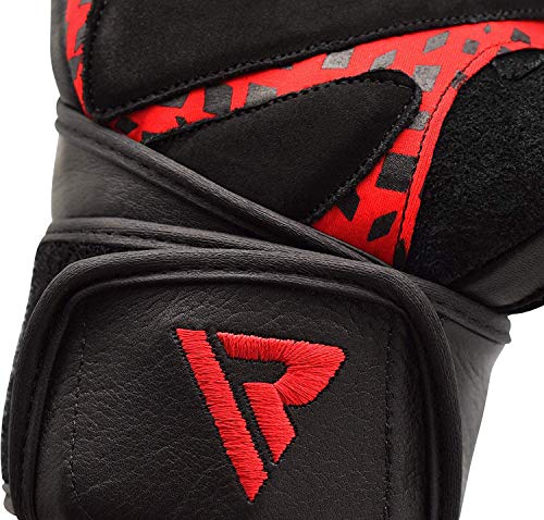 RDX Guantes Gimnasio Cuero con Muñequera Fitness Musculacion Culturismo Gym Levantamiento