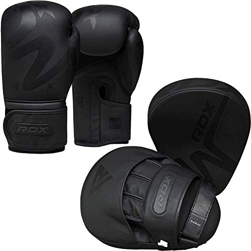 RDX Manoplas de Boxeo y Guantes Entrenamiento Muay Thai Paos Saco MMA Kick Boxing Almohadilla Gancho y Jab Pad Artes Marciales Escudo Patada Focus Pads