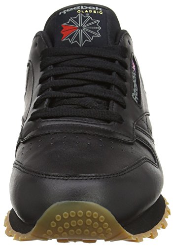 Reebok Classic Leather - Zapatillas de cuero para hombre, color negro (black / gum 2), talla 45.5