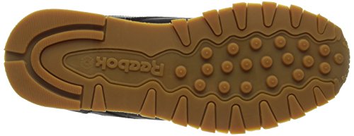 Reebok Classic Leather - Zapatillas de cuero para hombre, color negro (black / gum 2), talla 45.5