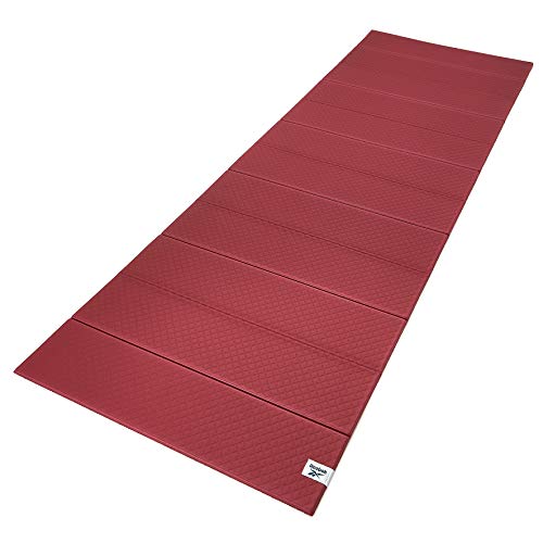 Reebok Colchoneta de yoga plegable, 6 mm, Fitness, Wine