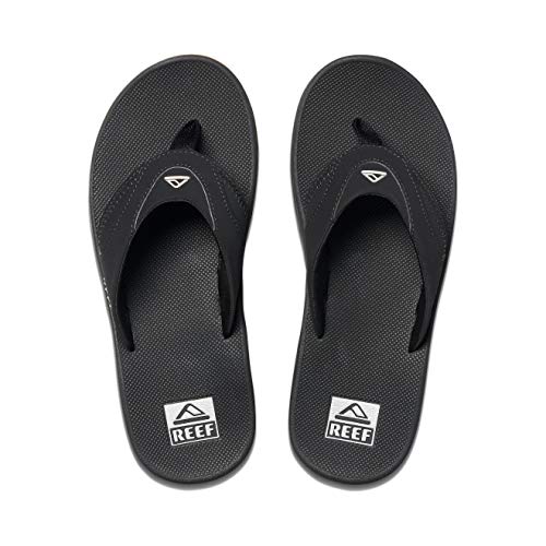 REEF Fanning, Sandalias Flip-Flop para Hombre, Negro (Black / Silver), 44 EU