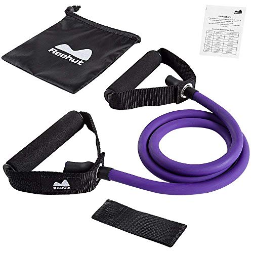 REEHUT Bandas Elásticas de Entrenamiento, Bandas de Resistencia para Fitness Cable de Ejercicio de Entrenamiento para Tonificación Muscular, Equipo de Ejercicio de Estiramientos para Yoga, Morado