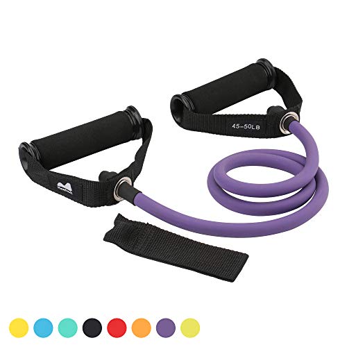 REEHUT Bandas Elásticas de Entrenamiento, Bandas de Resistencia para Fitness Cable de Ejercicio de Entrenamiento para Tonificación Muscular, Equipo de Ejercicio de Estiramientos para Yoga, Morado