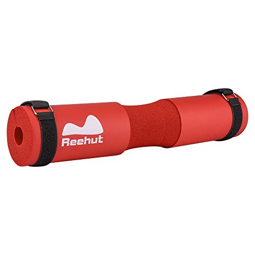 REEHUT Barbell Squat Pad - Almohadilla de protección ergonómica Avanzada para Cuello y Hombros para Sentadillas, Sentadillas y Empuje de Cadera - Rojo