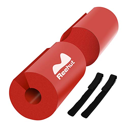 REEHUT Barbell Squat Pad - Almohadilla de protección ergonómica Avanzada para Cuello y Hombros para Sentadillas, Sentadillas y Empuje de Cadera - Rojo