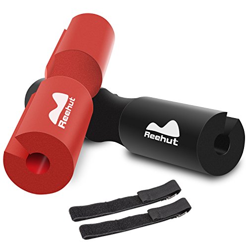 REEHUT Barbell Squat Pad - Almohadilla de protección ergonómica Avanzada para Cuello y Hombros para Sentadillas, Sentadillas y Empuje de Cadera - Rojo