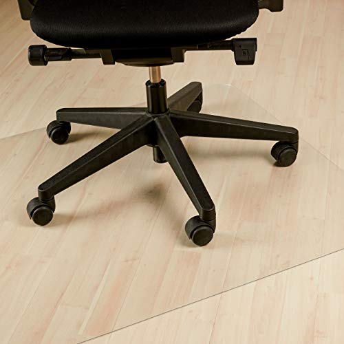 Relaxdays Protector Suelo, Alfombra Silla Oficina, Tapete Antideslizante para Parquet, PVC, 90 x 90 cm, Transparente