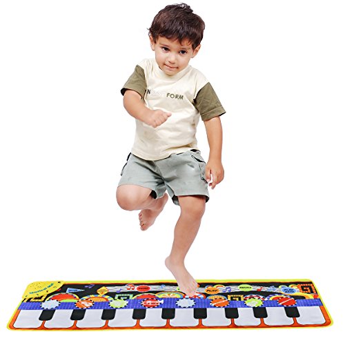 RenFox Alfombra de Piano, Alfombra Musical de Teclado, 5 Modes & 8 Sounds Touch Juego Musical para niños Regalo(110 * 36 cm)