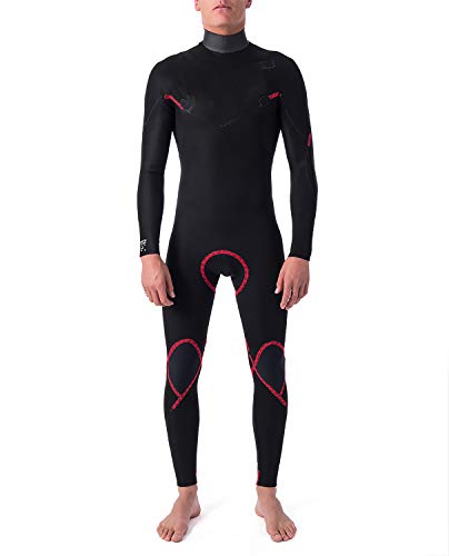 RIP CURL WSM9WM Dawn Patrol Perf Hombre 4/3 mm Steamer Traje Húmedo,Traje de Neopreno,Chest Zip,torácica Zip,Traje isotermico,2020,Black,M/178cm