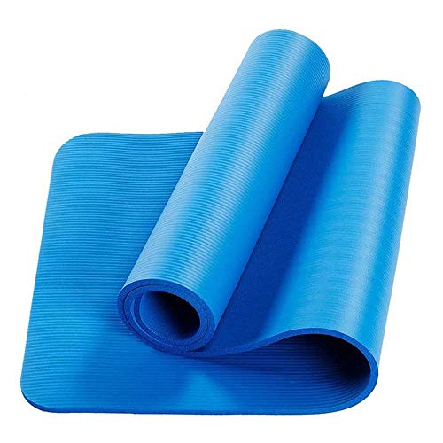 RKWEI Estera De Yogacolchoneta De Gimnasia Colchonetas De Yoga Colchoneta Antideslizante Gimnasio Colchoneta Extra Gruesa para Todo Tipo De Yoga, Pilates Y Ejercicios En El Piso-Azul