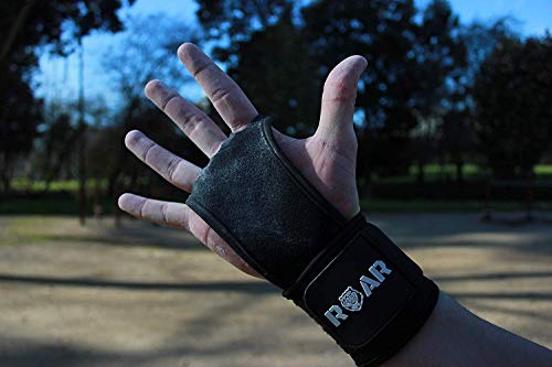 Roar® Calleras para Crossfit Hombre, Calleras Crossfit Mujer, Guantillas Gimnasio, Calleras Gimnasia artistica, Crossfit Hand Grips, Callera Calistenia,Cuero Sintético, Grip Gloves, Cayeras (M)