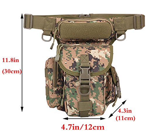 Rullar - Mochila táctica militar para senderismo, cintura y cintura, bolsa para correr al aire libre, camping, motocicleta, ciclismo, bolsa de hombro, color Jungle Digital, tamaño 5