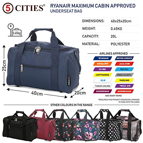 Ryanair 20L Tamaño máximo de Equipaje de Mano 40x25x20cm Bolsa de Equipaje (Armada)