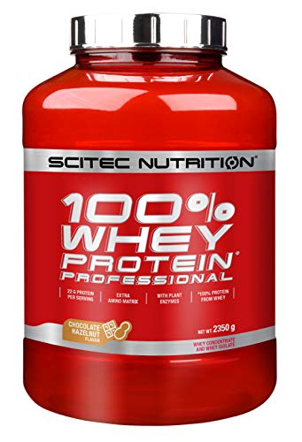 Scitec Whey Protein Professional Mezcla de Proteína de Suero, chocolate con avellana- 2350 gr