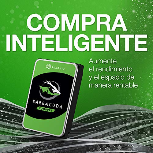 Seagate BarraCuda, 2TB, Disco duro interno, HDD, 3,5", SATA 6 Gb/s, 7200 r.p.m., 64 MB, caché para ordenador de sobremesa y PC (ST2000DM008)