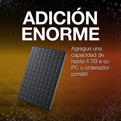 Seagate Expansion Portable, 1 TB, Disco duro externo, HDD, USB 3.0 para PC, ordenador portátil y Mac (STEA1000400)