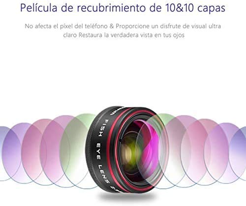 Selvim Lentes para Teléfono Móvil, Kit con 22X Teleobjetivo, 235° Fisheye, 0.62X Gran Angular, 25X Macro, Versión Actualizada con Lentes BLU-Ray para Mejor Resolución, Compatibilidad Universal