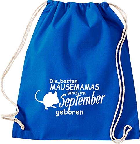 Shirtstown Bolsa de Deporte, los Mejores Ratones Nacen en septiembre ratón ratón de Color Animales domésticos, Gym Bolsa de Deporte, Color Azul Cobalto, tamaño 37 cm x 46 cm