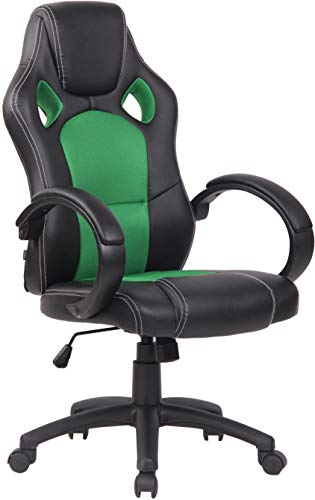 Silla Racing De Oficina Fire Estilo Deportivo I Silla Gaming Regulable En Altura & Giratoria I Silla Gamer con Ruedas Deslizantes I Color:, Color:Verde Claro