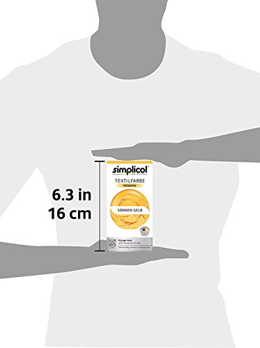 Simplicol Kit de Tinte Textile Dye Intensive Amarillo: Colorante para Teñir Ropa, Tejidos y Telas Lavadora, Contiene Fijador para Colorante Líquido, Anti Alérgeno, No Destiñe, Seguro para su Lavadora