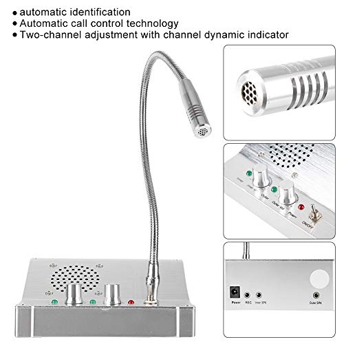 Sistema de Interfono de Doble Vía, Sistema de Intercomunicador de Dos Ventanas para Mostrador para Banco/hospital/taquilla, Antiinterferencia, Reducción Automática de Ruido