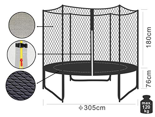 SixBros. SixJump 3,05 M Trampolín Cama elástica de jardín Azul - Escalera - Red de Seguridad - Lluvia Cobertura TB305/1693