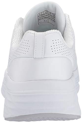 Skechers MAX Cushioning Elite-Step Up, Zapatillas para Mujer, Blanco (White Leather/Silver Trim WSL), 36 EU