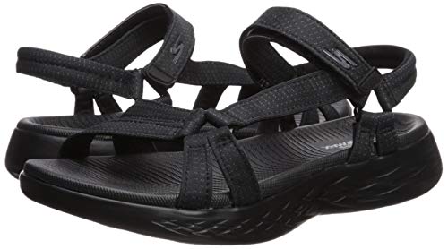 Skechers On The Go 600 15316-bbk 15316, Sandalias Deportivas para Mujer, Negro (Black 15316/Bbk), 38 EU