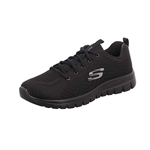 Skechers Women 12615 Low-Top Trainers, Black (Black Mesh/Trim Bbk), 5 UK (38 EU)