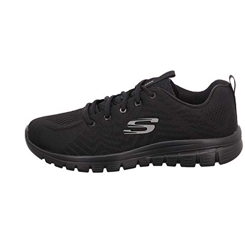 Skechers Women 12615 Low-Top Trainers, Black (Black Mesh/Trim Bbk), 6 UK (39 EU)