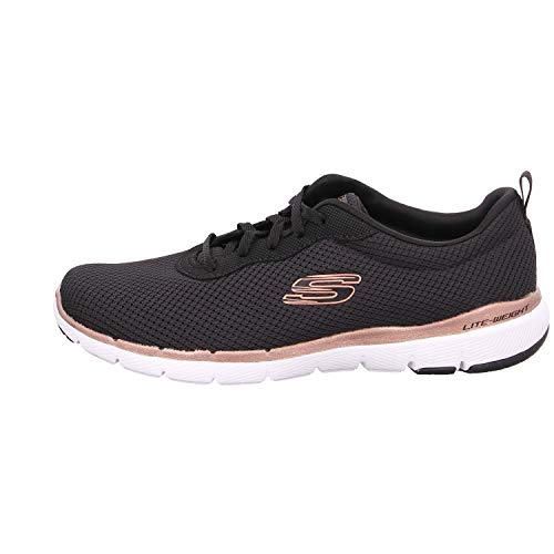 Skechers Women's Flex Appeal 3.0-first Insight Trainers, Black (Black Mesh/Rose Gold Trim Bkrg), 6 UK (39 EU)