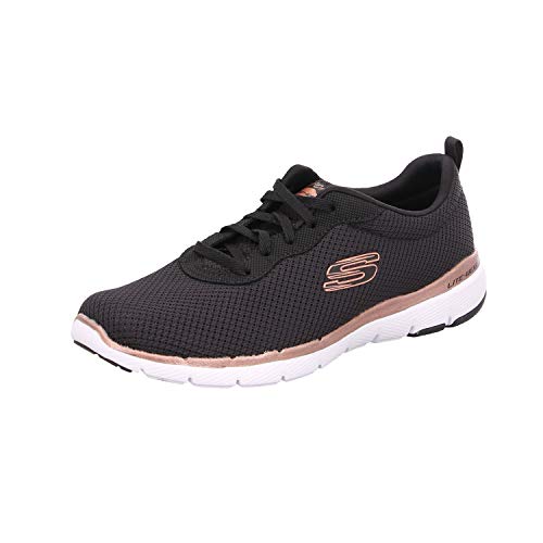 Skechers Women's Flex Appeal 3.0-first Insight Trainers, Black (Black Mesh/Rose Gold Trim Bkrg), 6 UK (39 EU)