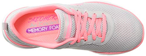 Skechers Women's FLEX APPEAL 3.0 Trainers, Grey (Light Grey Hot Pink Lghp), 5 UK 38 EU