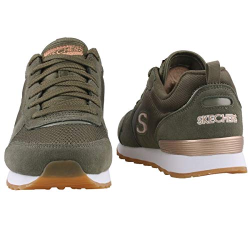 Skechers Women's RETROS-OG 85-GOLDN GURL Trainers, Verde (Olive Suede/Nylon/Mesh/Rose Gold Trim Old),  5 UK (38 EU)