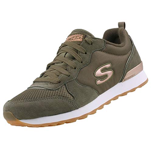 Skechers Women's RETROS-OG 85-GOLDN GURL Trainers, Verde (Olive Suede/Nylon/Mesh/Rose Gold Trim Old),  5 UK (38 EU)