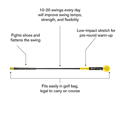 SKLZ Herramienta para Mejorar el Swing, Golftrainer Gold Flex Lã¤Nge 40, Gelb-Schwarz, SK6502010, Amarillo (Yellow), 40''