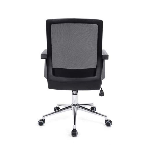 Songmics Silla giratoria de Oficina Silla de Escritorio de Malla Altura Ajustable Negro OBN83B