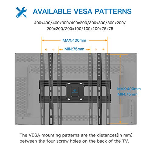 Soporte de TV Pared Articulado Inclinable Y Giratorio – Soporte De TV para Pantallas De 32-55” TV – MAX VESA 400x400mm, para Soportar 45kg, Cable HDMI Y Nivel De Burbuja Incluidos