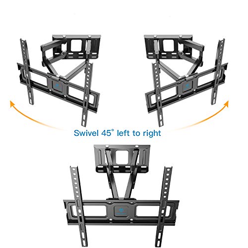 Soporte de TV Pared Articulado Inclinable Y Giratorio – Soporte De TV para Pantallas De 32-55” TV – MAX VESA 400x400mm, para Soportar 45kg, Cable HDMI Y Nivel De Burbuja Incluidos