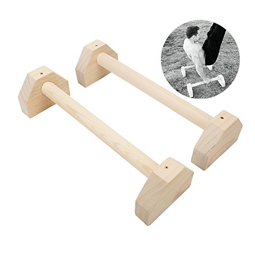 soporte para flexiones Barras Paralelas de Madera Equipo Deportivo Asas de Empuje de Madera con Doble Varilla Para Entrenamiento de Ejercicio Marco de Soporte de Madera Maciza Push-up