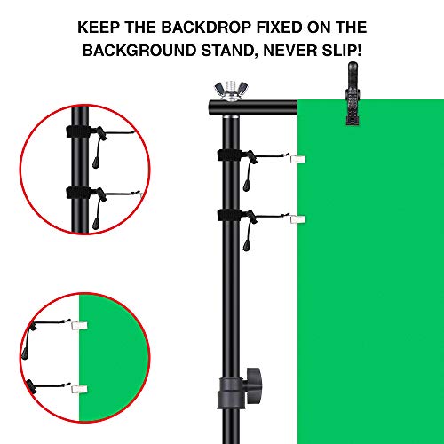 Soporte para telón de fondo, Heorryn de 2,6 x 3 m de fondo, soporte ajustable para fotografía de muselina, sistema de apoyo para estudio de fotografía y vídeo