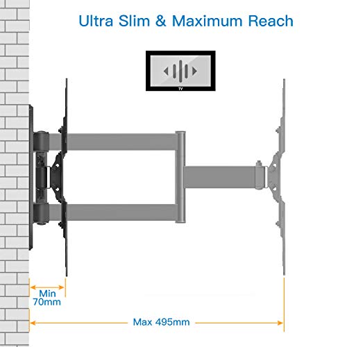 Soporte TV de Pared Articulado Inclinable y Giratorio para Pantallas de 26-55 Pulgadas, hasta 40 kg, MAX VESA 400x400mm