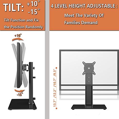 Soporte vertical para monitor LCD para pantalla de 13 "a 32" con giro, altura ajustable, rotación, sostiene una pantalla de hasta 35 kg