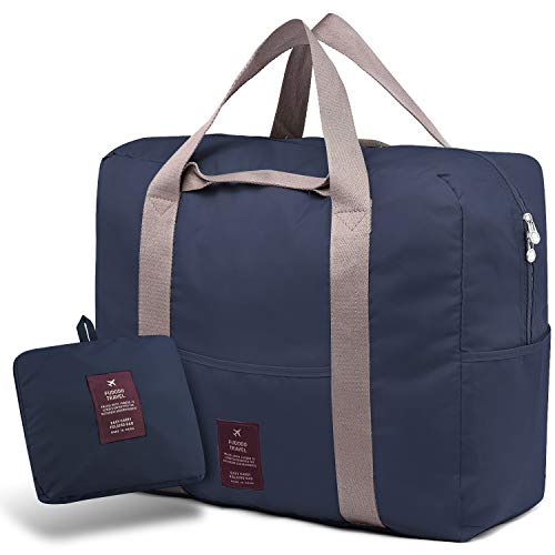 SPAHER Bolsa de Equipaje Bolsas de Viaje Plegable Duffle Bag Ligero Impermeable Organizador de Hombro de Almacenamiento de Transporte de Bolsas para IR de Compras Gimnasio Deportes Camping 40L Armada