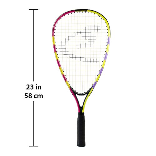 Speedminton Junior Set - Original Speed Badminton / crossminton set para niños incluye 2 raquetas para niño, 2 Gallitos para diversion FUN y una maleta