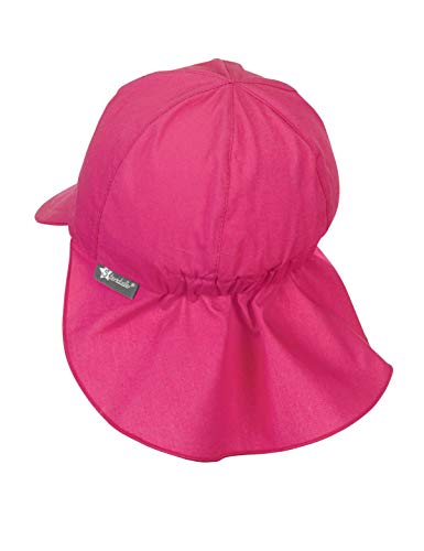 Sterntaler Gorro con visera para niña con protector de cuello, Con cintas, Edad: 2-4 años, Tamaño: 53, Rosa (Magenta)