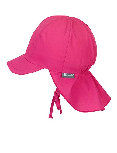 Sterntaler Gorro con visera para niña con protector de cuello, Con cintas, Edad: 2-4 años, Tamaño: 53, Rosa (Magenta)