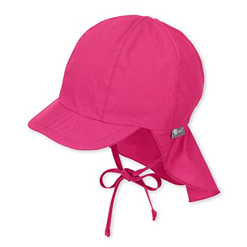 Sterntaler Gorro con visera para niña con protector de cuello, Con cintas, Edad: 2-4 años, Tamaño: 53, Rosa (Magenta)